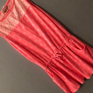 Coral & white polka dot knit dress by Crazy 8